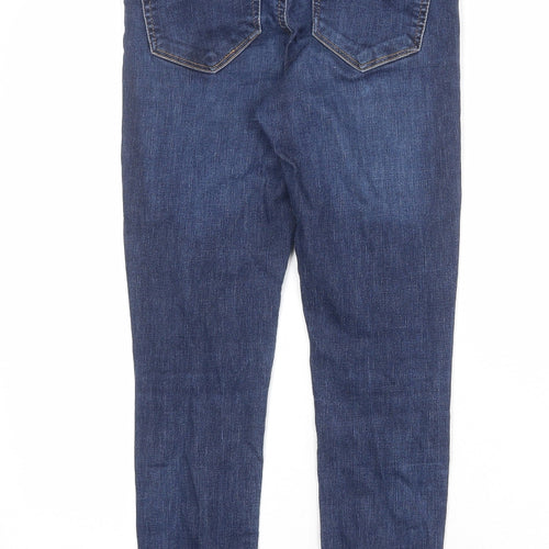 Miss Selfridge Womens Blue Cotton Skinny Jeans Size 6 Regular Zip