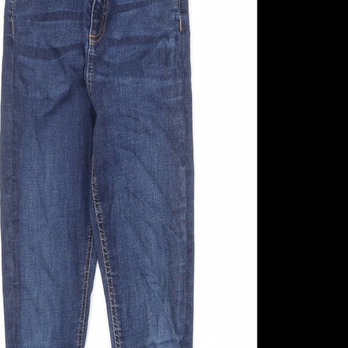 Miss Selfridge Womens Blue Cotton Skinny Jeans Size 6 Regular Zip