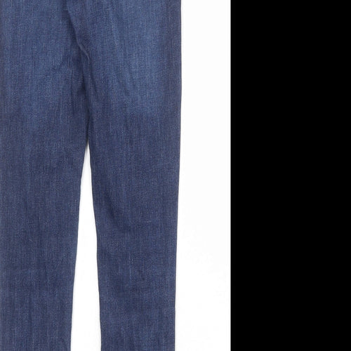 Miss Selfridge Womens Blue Cotton Skinny Jeans Size 6 Regular Zip