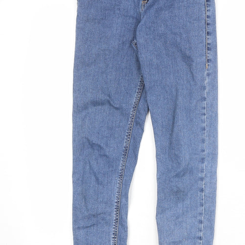 Topshop Womens Blue Cotton Skinny Jeans Size 25 in Regular Zip