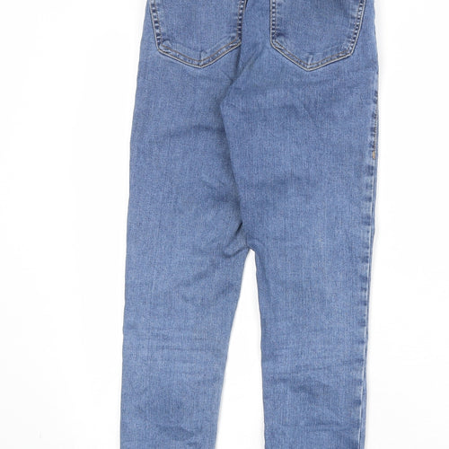 Topshop Womens Blue Cotton Skinny Jeans Size 25 in Regular Zip