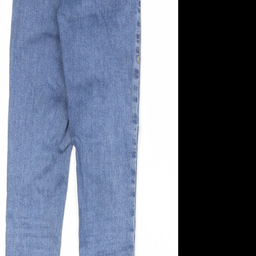 Topshop Womens Blue Cotton Skinny Jeans Size 25 in Regular Zip