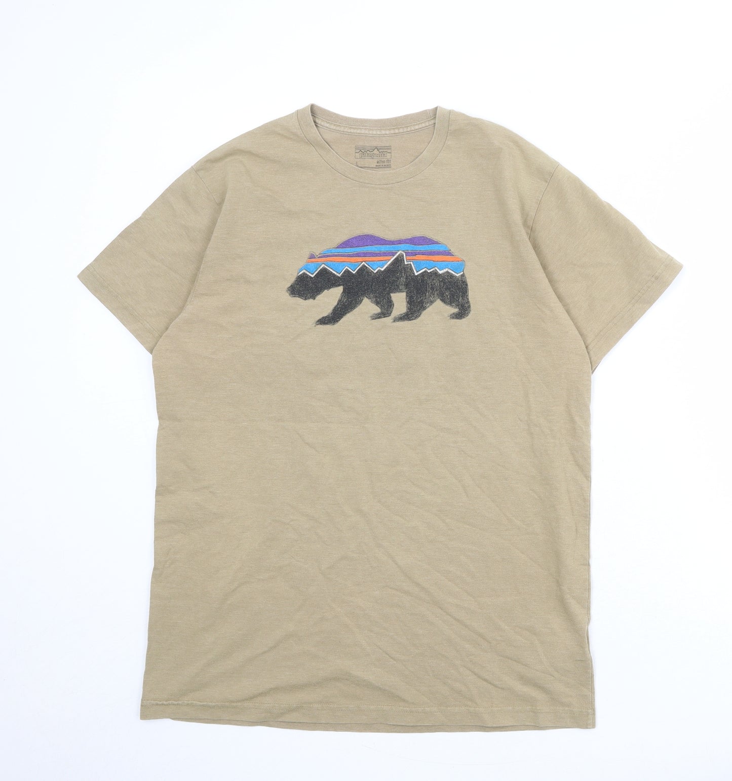 Patagonia Mens Brown Cotton T-Shirt Size L Round Neck