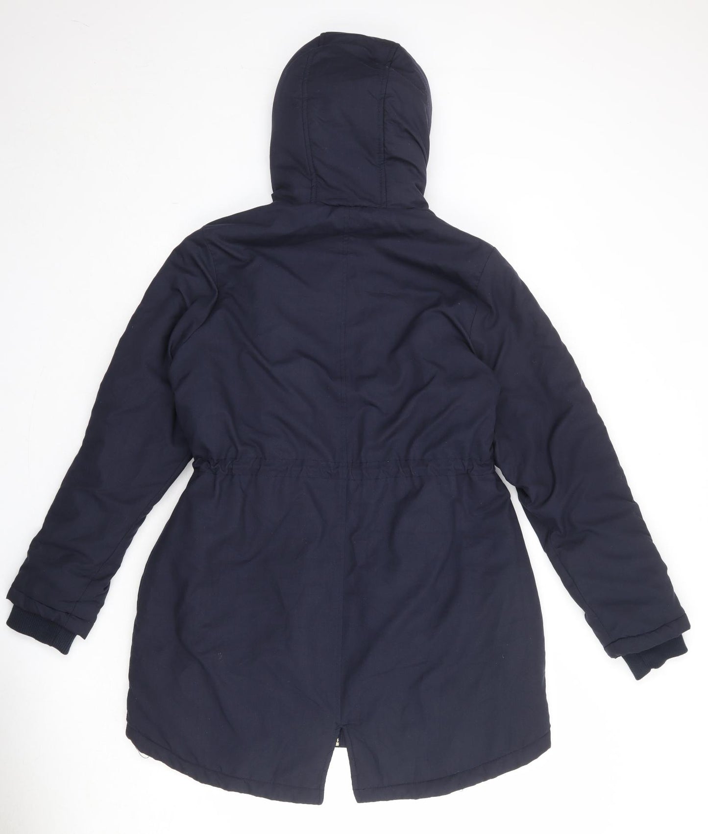 b.young Womens Blue Parka Coat Size 12 Zip