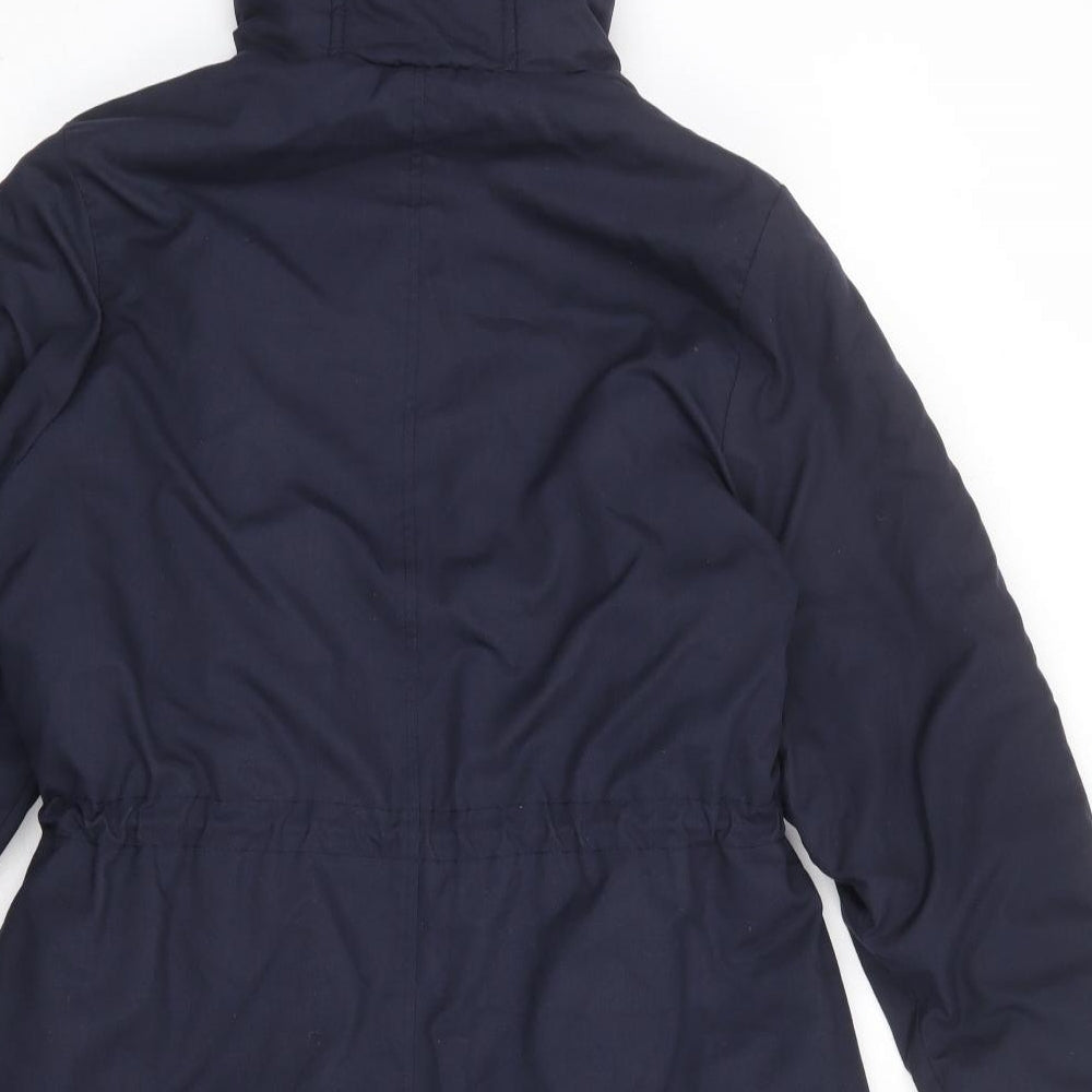 b.young Womens Blue Parka Coat Size 12 Zip