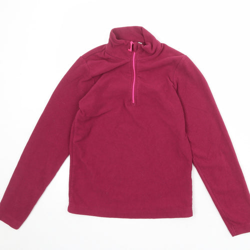 Mountain Warehouse Girls Purple Polyester Pullover Sweatshirt Size 11-12 Years Zip