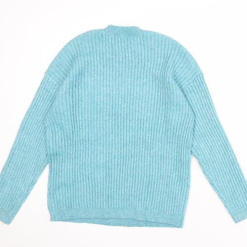 Marks and Spencer Womens Blue Round Neck Polyester Pullover Jumper Size M