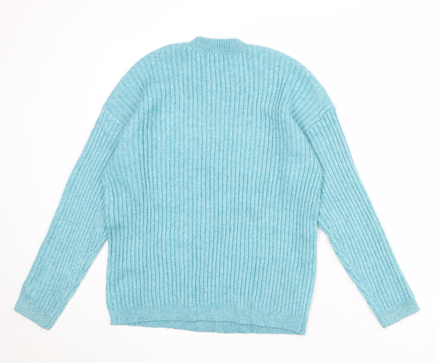 Marks and Spencer Womens Blue Round Neck Polyester Pullover Jumper Size M