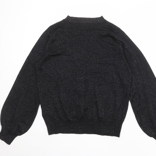 Marks and Spencer Womens Black Round Neck Viscose Pullover Jumper Size S