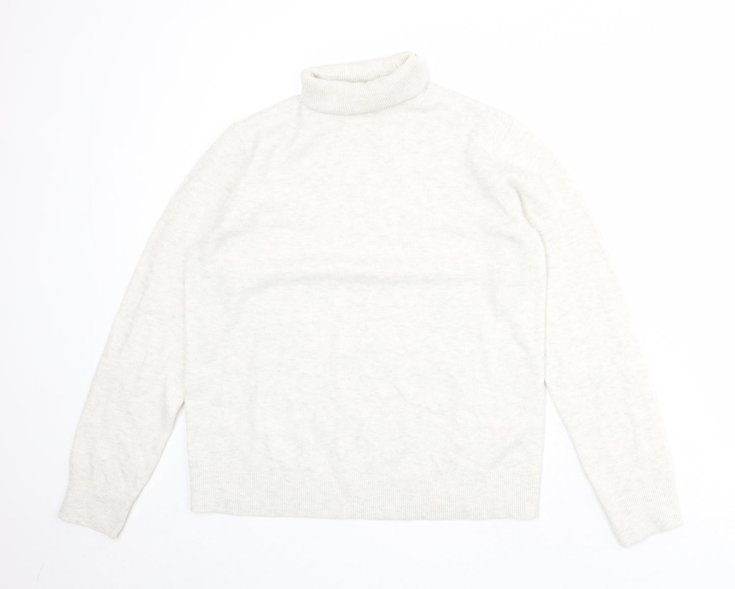 Marks and Spencer Womens Grey Roll Neck Polyester Pullover Jumper Size S