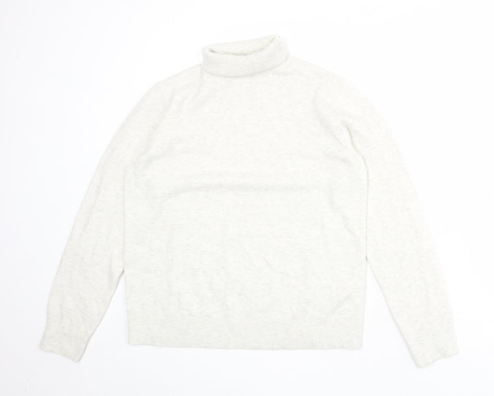 Marks and Spencer Womens Grey Roll Neck Polyester Pullover Jumper Size S