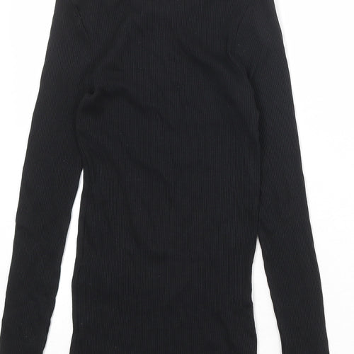 La Redoute Girls Black 100% Cotton Basic T-Shirt Size 14 Years Round Neck Pullover