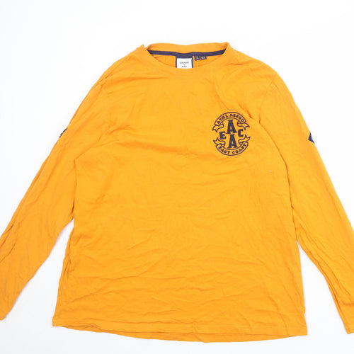 Superdry Womens Orange 100% Cotton Basic T-Shirt Size 16 Round Neck