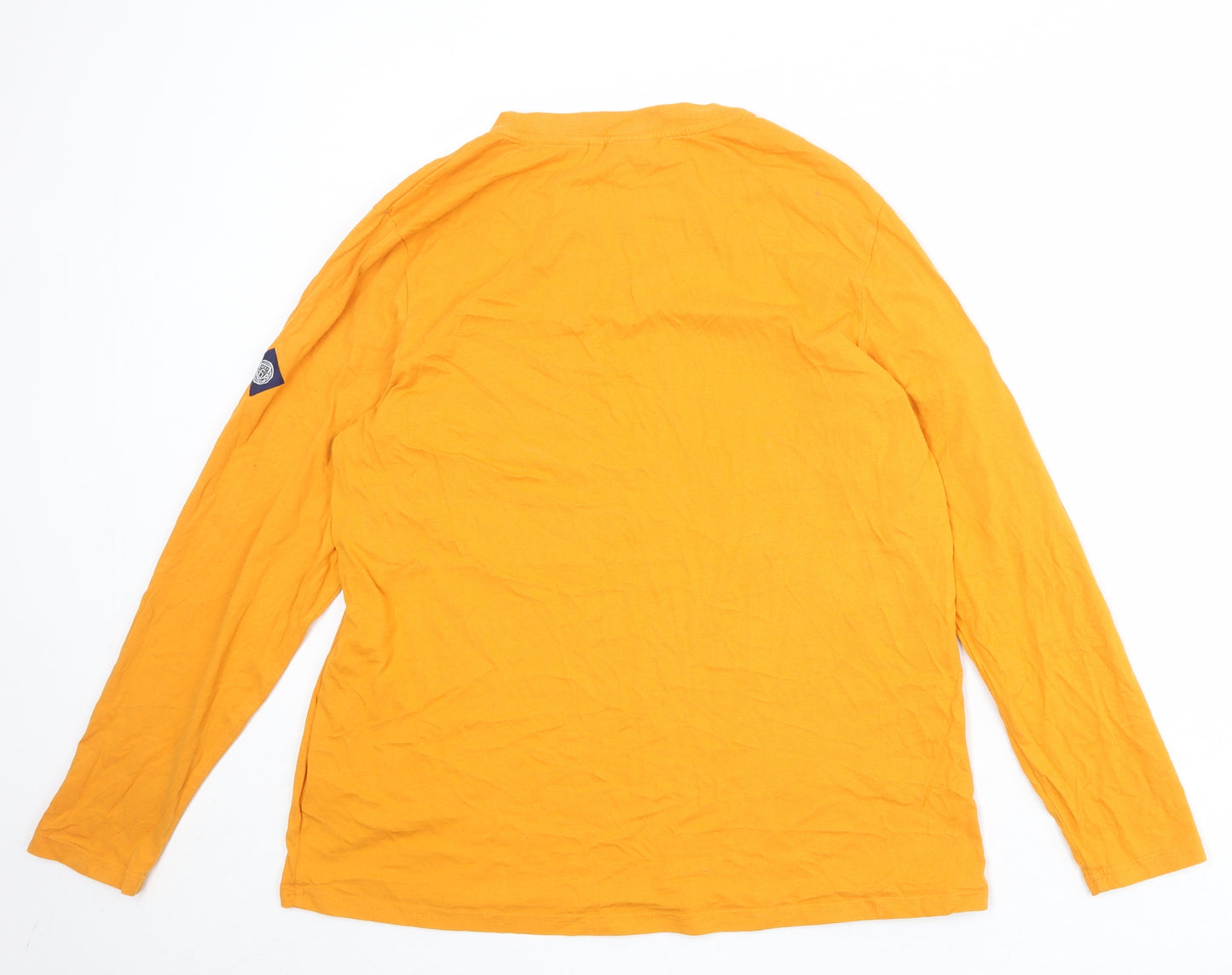 Superdry Womens Orange 100% Cotton Basic T-Shirt Size 16 Round Neck