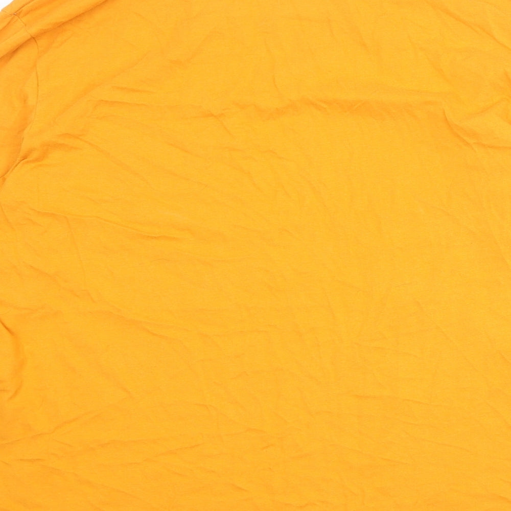 Superdry Womens Orange 100% Cotton Basic T-Shirt Size 16 Round Neck