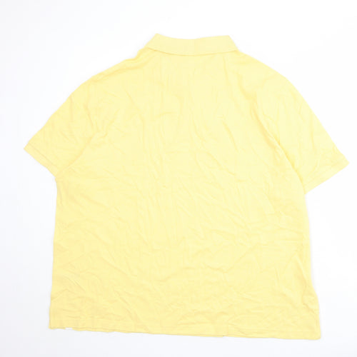 Marks and Spencer Mens Yellow 100% Cotton Polo Size 4XL Collared Button