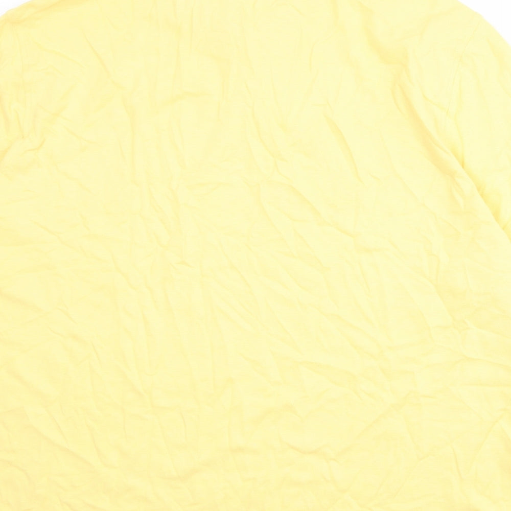 Marks and Spencer Mens Yellow 100% Cotton Polo Size 4XL Collared Button