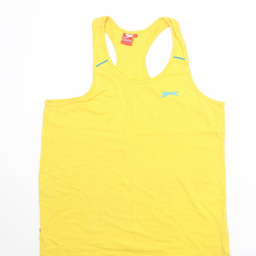 Slazenger Mens Yellow 100% Cotton Pullover Tank Size L Scoop Neck Pullover
