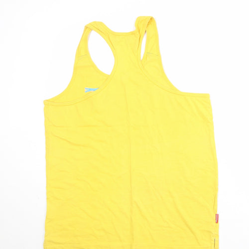 Slazenger Mens Yellow 100% Cotton Pullover Tank Size L Scoop Neck Pullover