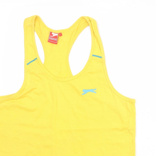 Slazenger Mens Yellow 100% Cotton Pullover Tank Size L Scoop Neck Pullover