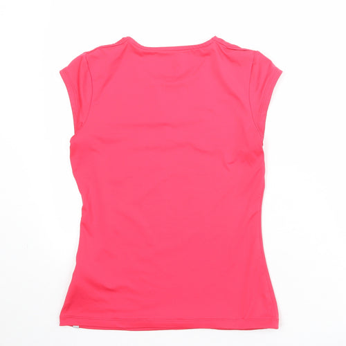 Nike Womens Pink Polyester Pullover T-Shirt Size M V-Neck Pullover