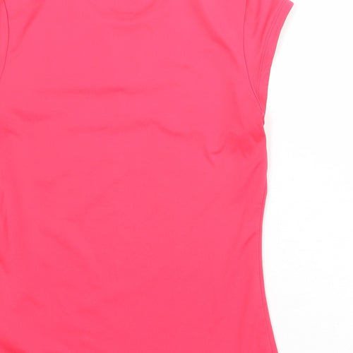Nike Womens Pink Polyester Pullover T-Shirt Size M V-Neck Pullover