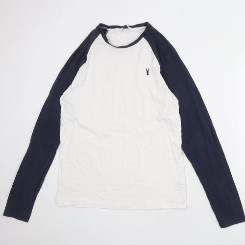 NEXT Mens White Cotton T-Shirt Size L Round Neck