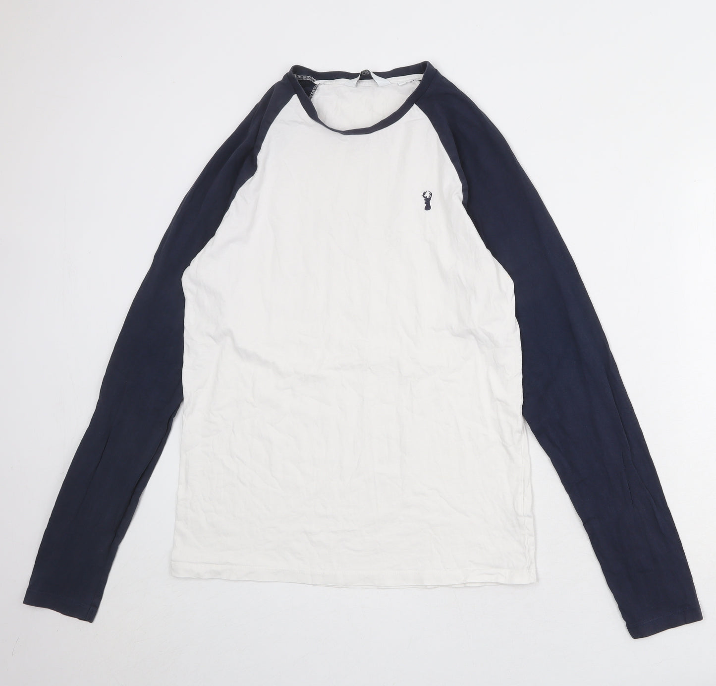 NEXT Mens White Cotton T-Shirt Size L Round Neck