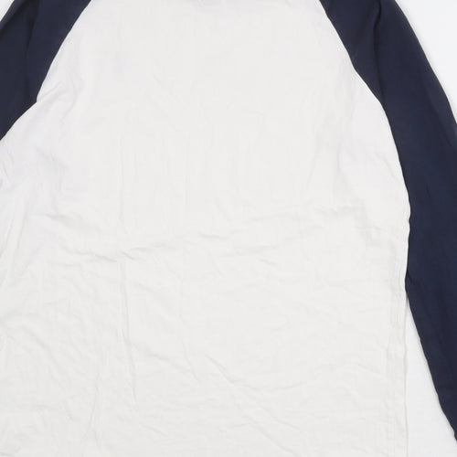 NEXT Mens White Cotton T-Shirt Size L Round Neck