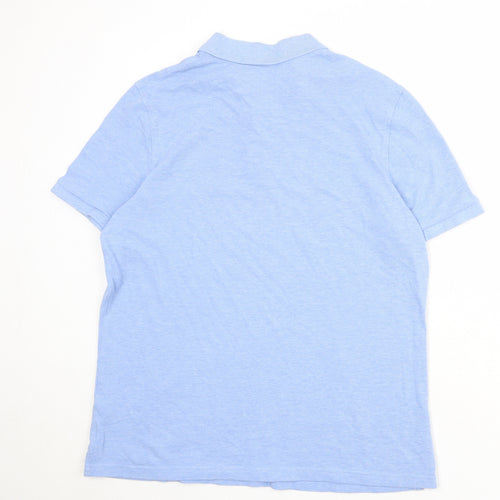 Marks and Spencer Mens Blue 100% Cotton Polo Size XL Collared Button