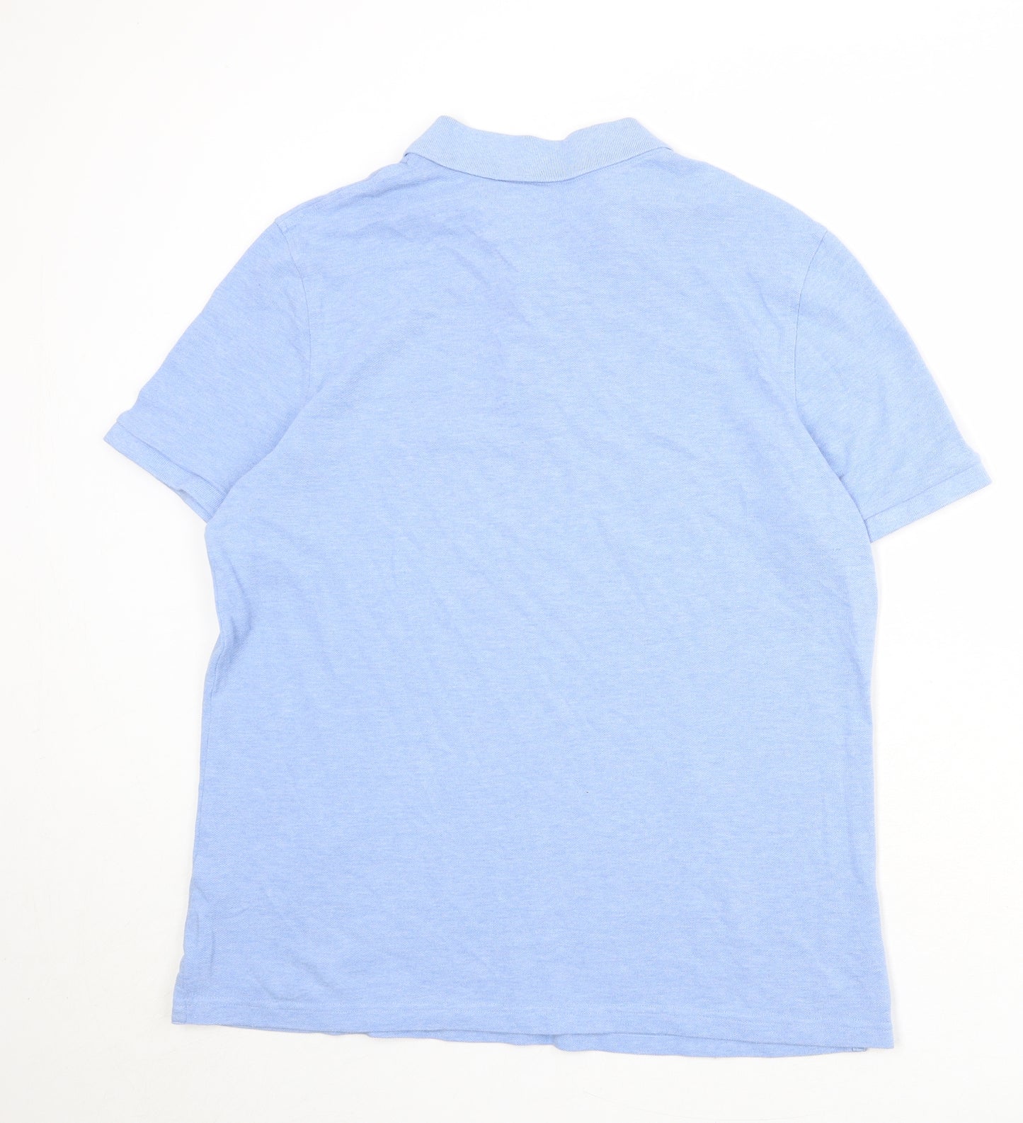 Marks and Spencer Mens Blue 100% Cotton Polo Size XL Collared Button