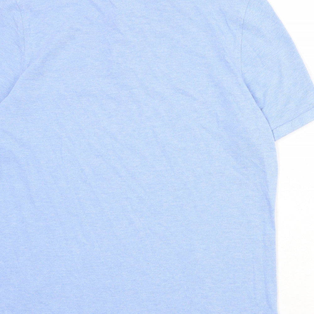 Marks and Spencer Mens Blue 100% Cotton Polo Size XL Collared Button