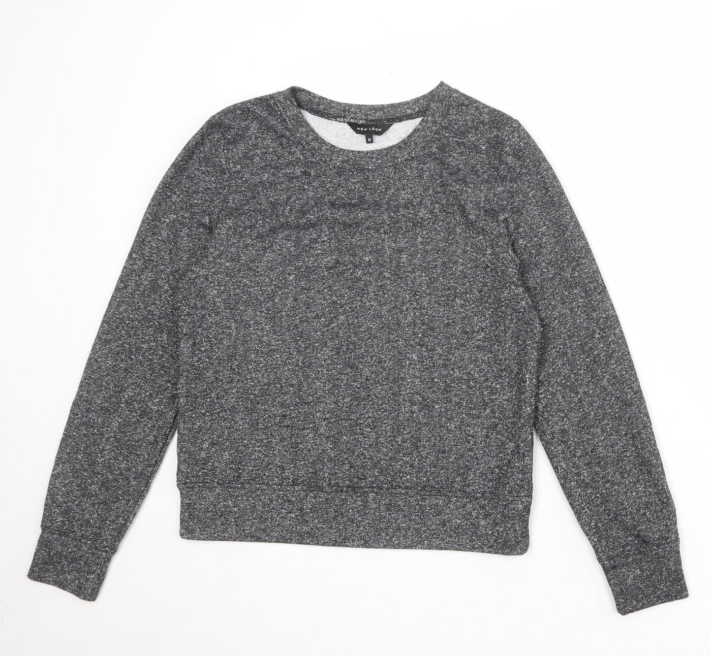 New Look Womens Grey Polyester Pullover Sweatshirt Size 12 Pullover