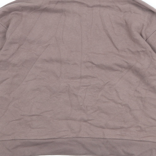 GOODMOVE Womens Brown Cotton Pullover Sweatshirt Size 10 Zip