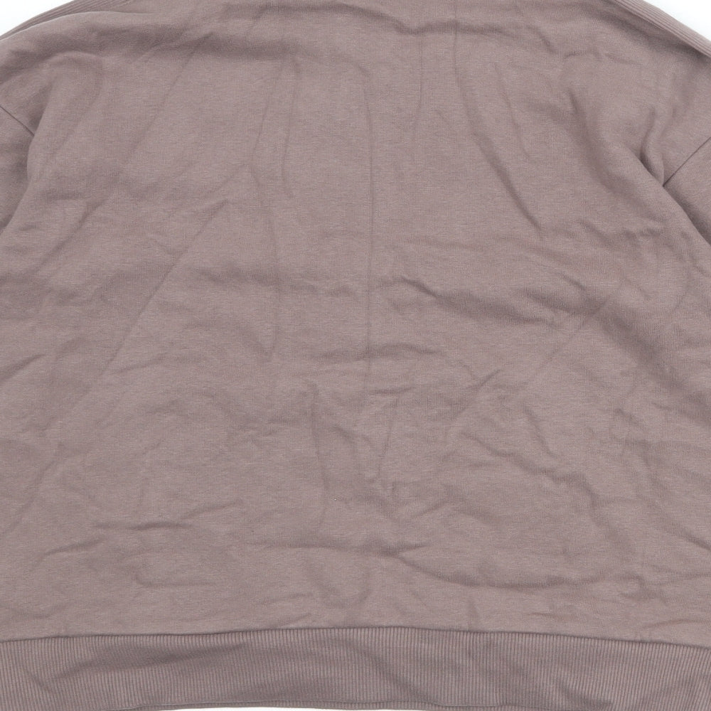 GOODMOVE Womens Brown Cotton Pullover Sweatshirt Size 10 Zip