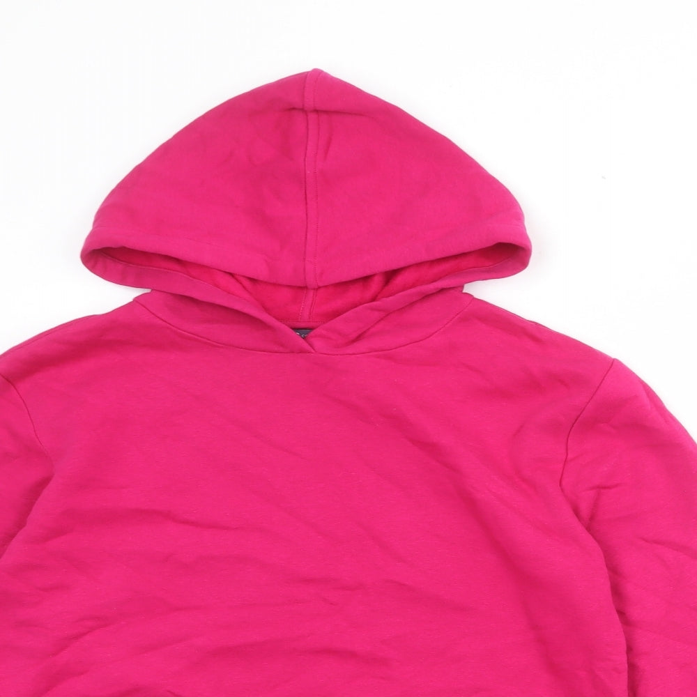 Marks and Spencer Womens Pink Cotton Pullover Hoodie Size S Pullover