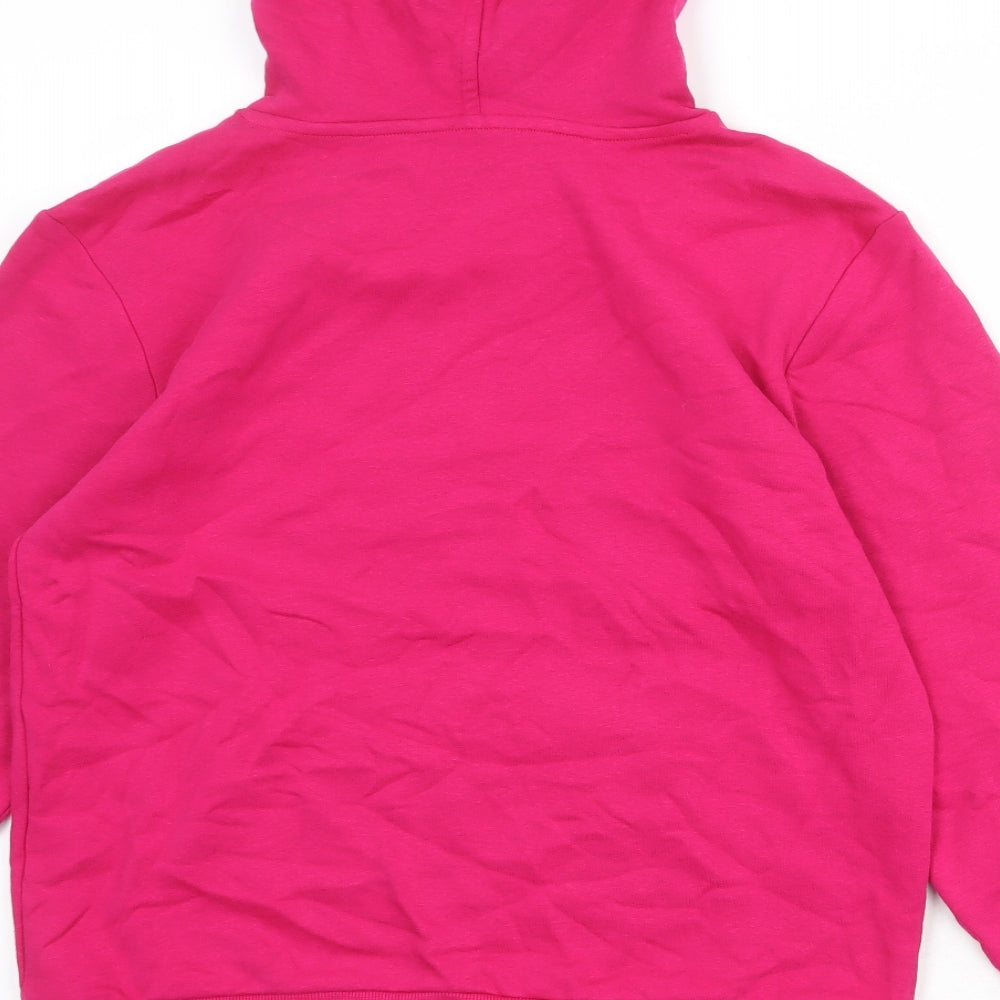 Marks and Spencer Womens Pink Cotton Pullover Hoodie Size S Pullover