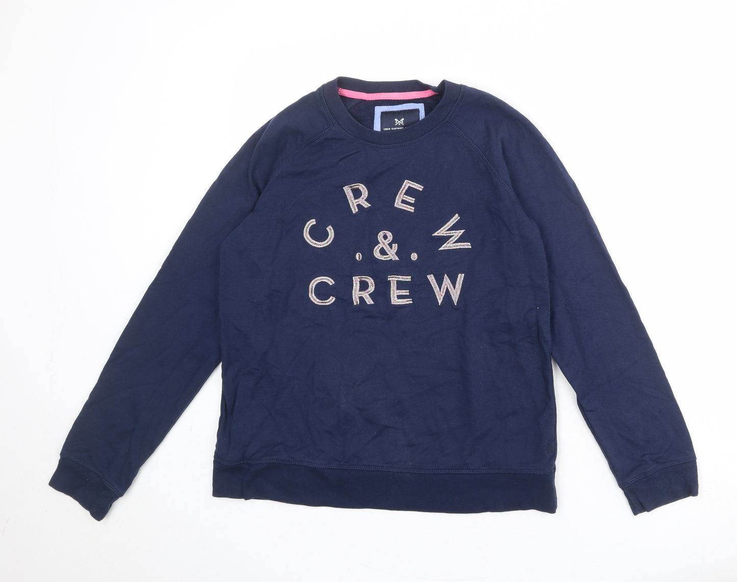 Crew Clothing Womens Blue 100% Cotton Pullover Sweatshirt Size 12 Pullover