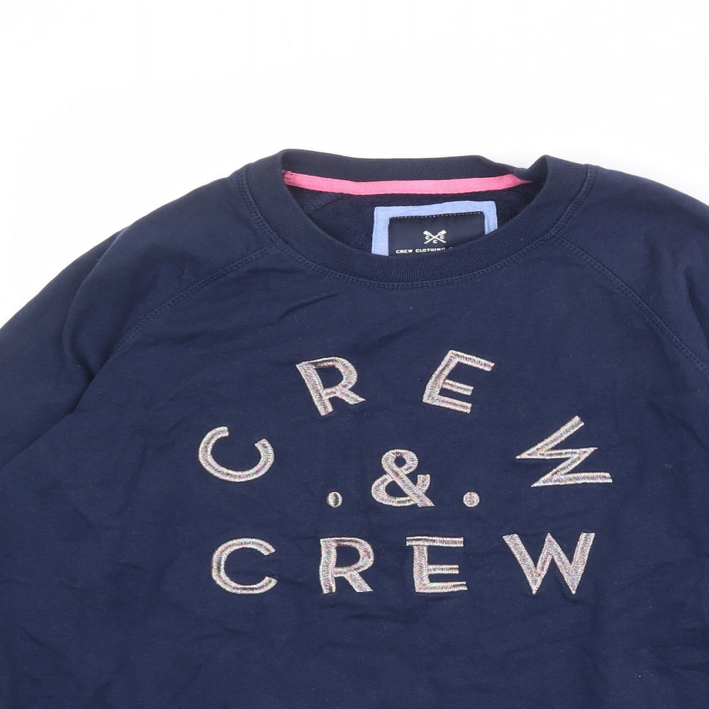 Crew Clothing Womens Blue 100% Cotton Pullover Sweatshirt Size 12 Pullover