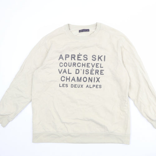 Marks and Spencer Womens Beige Cotton Pullover Sweatshirt Size M Pullover
