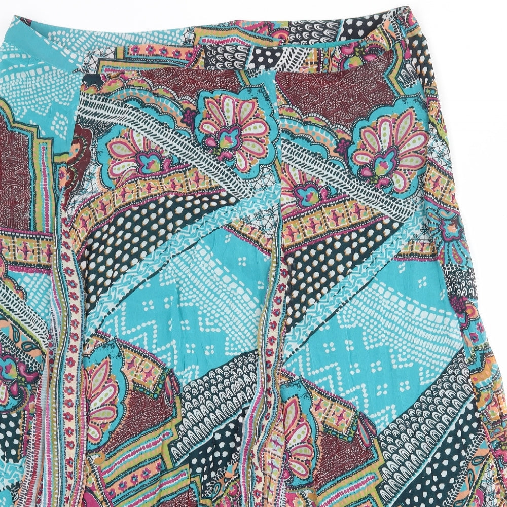 Per Una Womens Multicoloured Geometric Polyester Swing Skirt Size 22 Zip