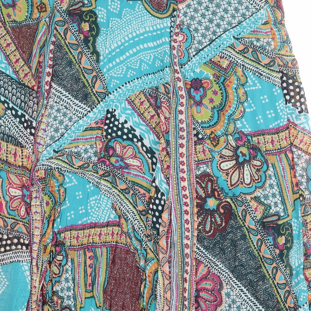 Per Una Womens Multicoloured Geometric Polyester Swing Skirt Size 22 Zip