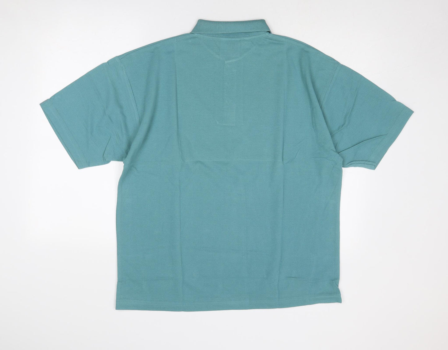 High Volume Mens Blue Polyester Polo Size L Collared Button