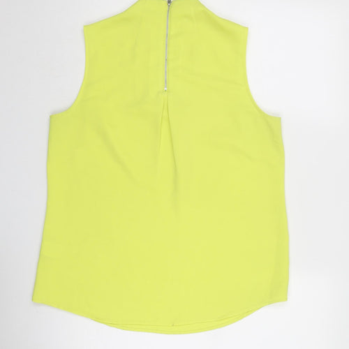 Warehouse Womens Yellow Polyester Basic Tank Size 14 V-Neck