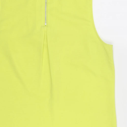 Warehouse Womens Yellow Polyester Basic Tank Size 14 V-Neck