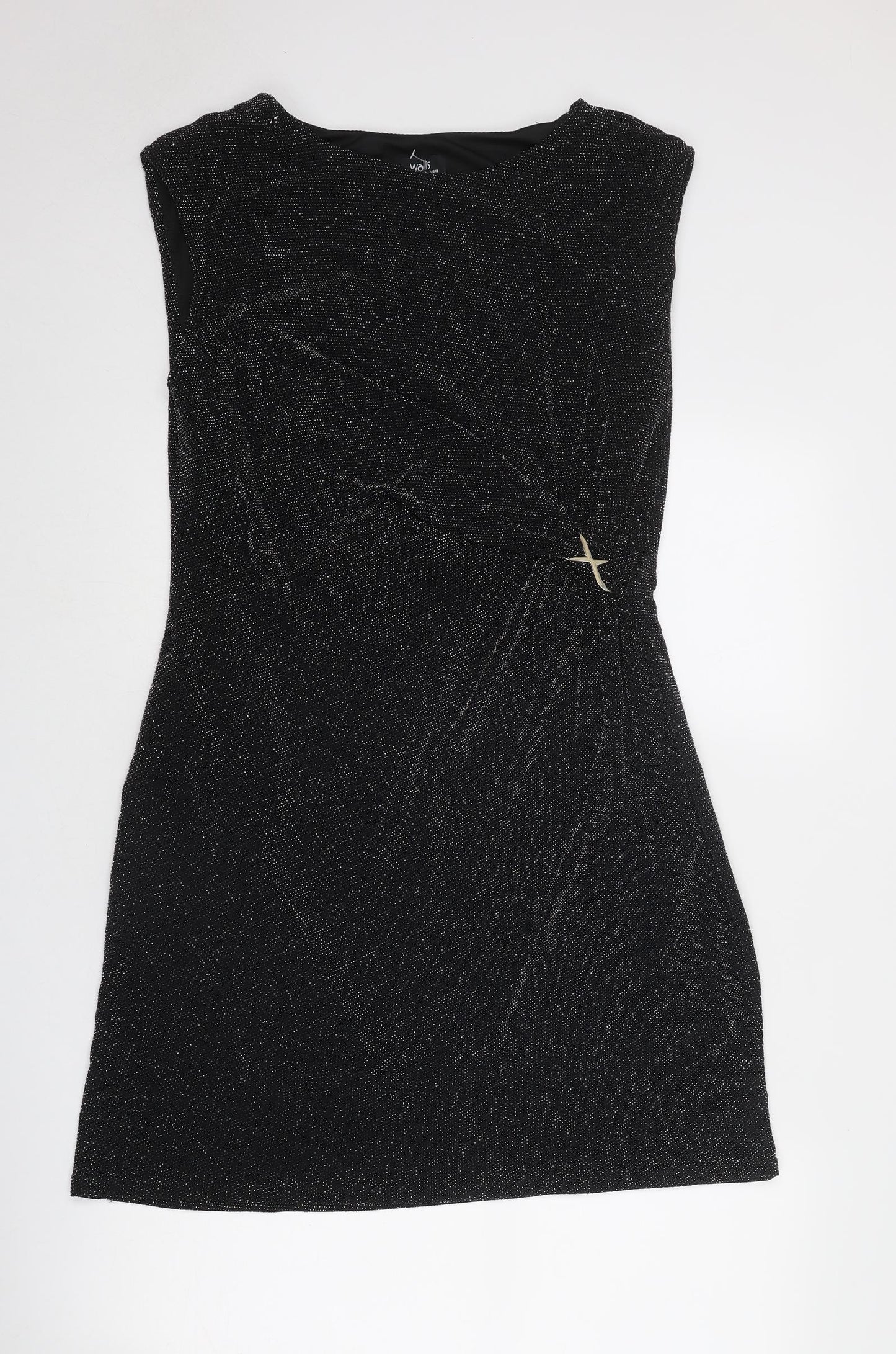 Wallis Womens Black Nylon Shift Size 16 Round Neck Pullover