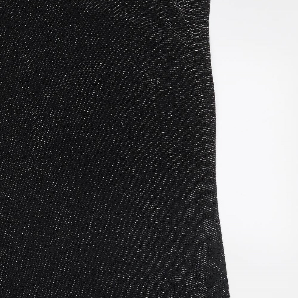 Wallis Womens Black Nylon Shift Size 16 Round Neck Pullover