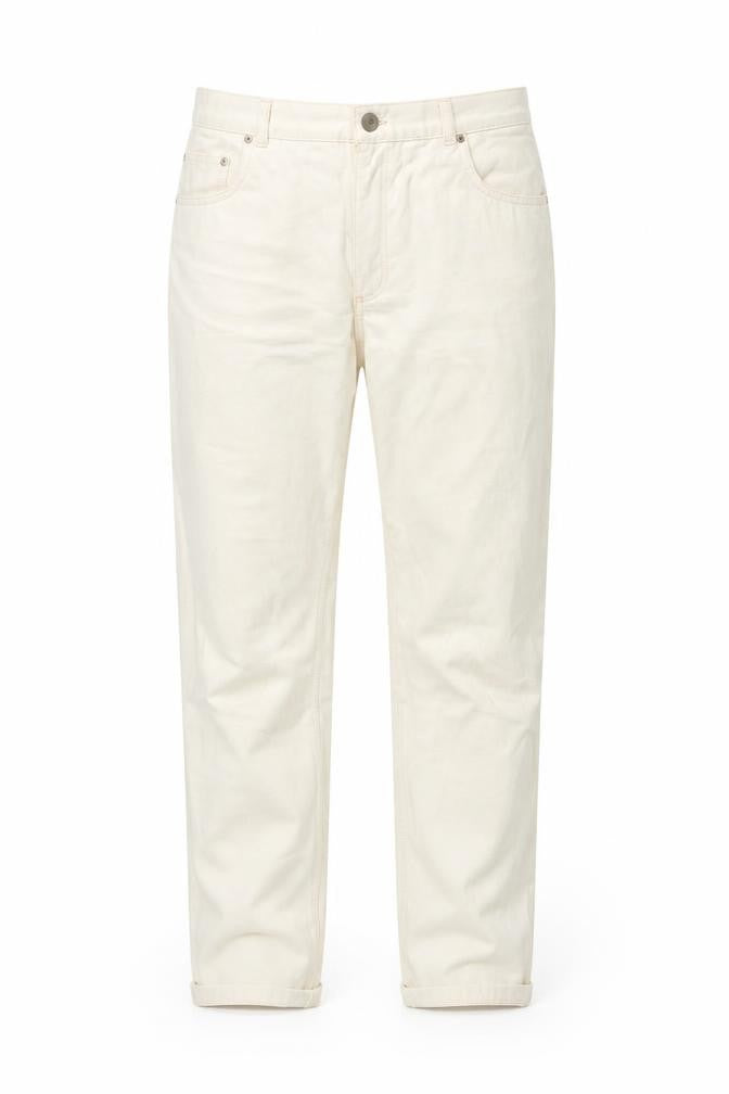 ASOS Womens Ivory Cotton Straight Jeans Size 32 in Regular Zip