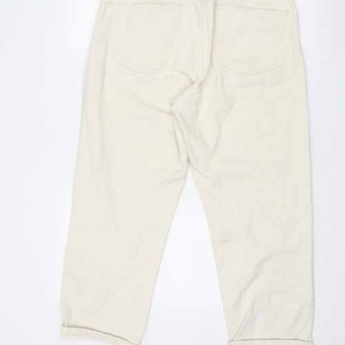 ASOS Womens Ivory Cotton Straight Jeans Size 32 in Regular Zip