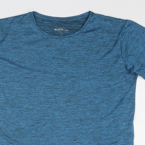 Regatta Boys Blue Polyester Basic T-Shirt Size 11-12 Years Round Neck Pullover
